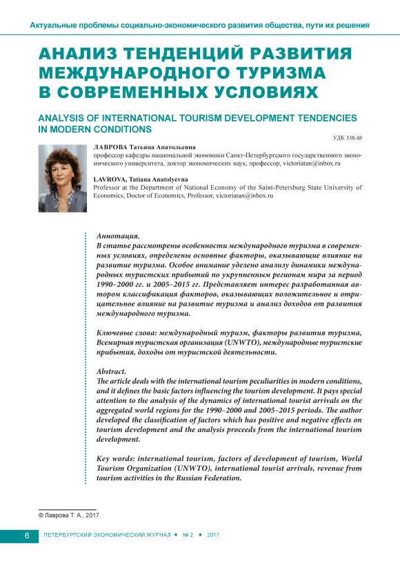 Индустрия туризма в Москве: особенности развития и перспективы